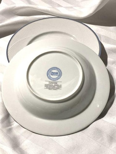 DANSK Jack Lenor Larsen TAPESTRIES DAMASK BLUE 2 Pc SALAD PLATE & SOUP BOWL - Picture 5 of 6