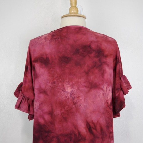 Baumwolle Emporium weich kuschelig angeraut Gefühl Batik Rüschenärmel Tunika Top Gr. L - Bild 8 von 12