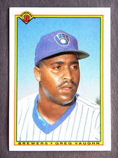 Greg Vaughn #396 Bowman 1990 Baseball Card (Milwaukee Brewers) 