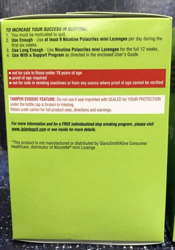 Amazon Basic Care Nicotine Polacrilex Mini Lozenge 4 mg 135 Ct  Exp 07/27 - Picture 2 of 5