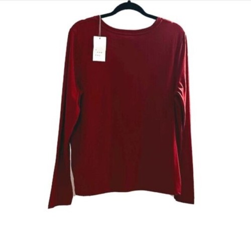 Women's Red SUPIMA Cotton Crew Neck Long Sleeve - A New Day T-Shirts Sizes S/M/L - Picture 5 of 13