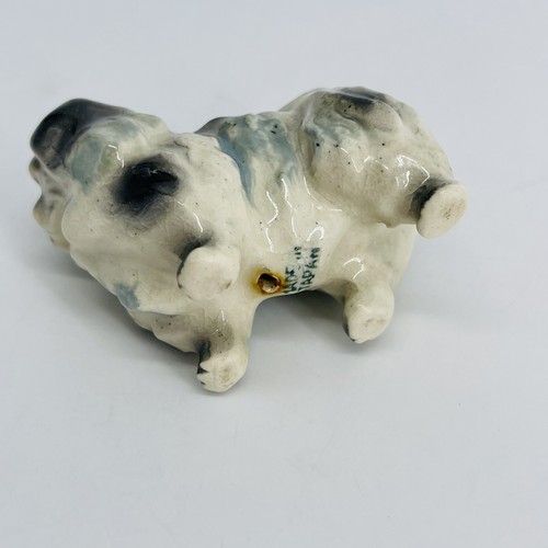 FIGURA ANTIGUA DE COLECCIÓN JAPONESA MINI PERRO PEKINÉS ESMALTADO PORCELANA - CERÁMICA ARTÍSTICA - Imagen 9 de 14