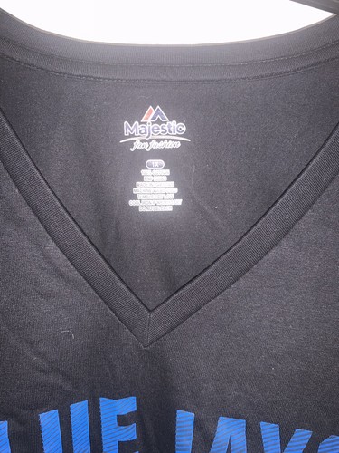 Neu mit Etikett Damengröße 1 x Majestic Bluejays Baseball schwarzes T-Shirt - Bild 2 von 3
