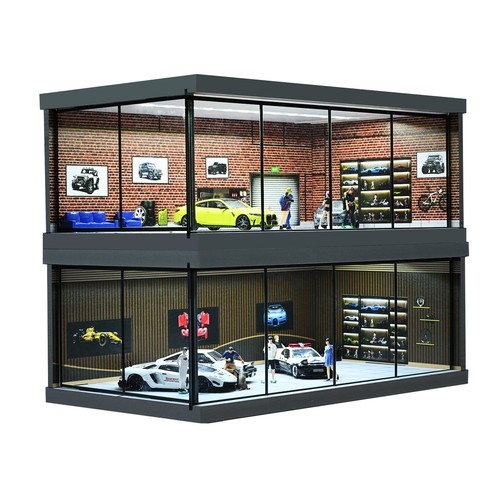 Diorama 1:64 Auto Garage Modell Stadtauto Showroom Parkplatz Szene Vitrinenmodell - Bild 4 von 32