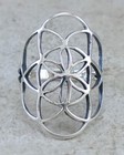 Life Ring size 7 style# r2601 Long 925 Sterling Silver Flower Of