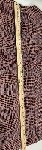 Ing Houndstooth Kleid Damen Medium M rosa schwarz Empire Taille Rüsche langärmelig - Bild 7 von 7