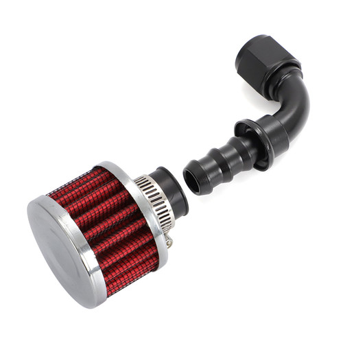 For Fuel Cell Breather / Vent 10 AN 90 Degree Bend Female Fitting & Filter Kit - Picture 9 of 12