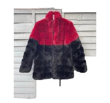 Black And Red Faux Fur Coat Linn Ahlborg X Na-kd Black