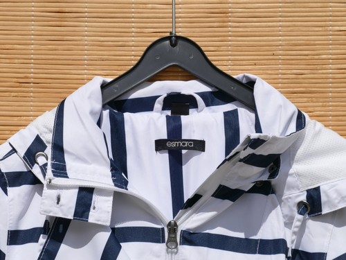 maritime Regenjacke ESMARA weiß blau gestreift Kapuze Taschen Friesennerz Gr. 42 - Bild 8 von 8