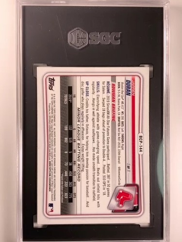 2020 Bowman Chrome 1ST Jarred Duran ROOKIE GEM SGC 10 #BCP-144 Red Sox GEM MINT - Photo 2 sur 2