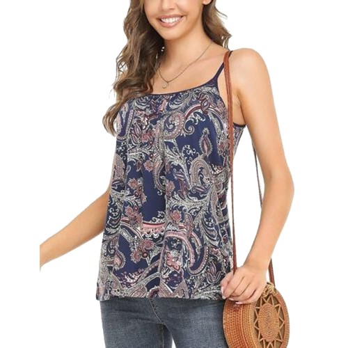 US Women Fit Camisole with Built in Bra Adjustable Spaghetti Strap Camis TankTop - Picture 33 of 53