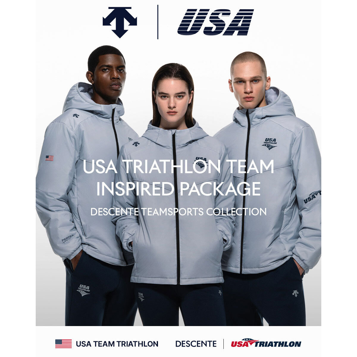 DESCENTE Mens USAT PERTEX PADDING HOODED JACKET SQ123IPD11 GREY M