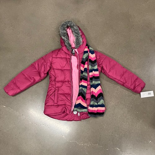 R 1881 by S. Rothschild Girls Quilt Puffer Jacket with Scarf Pink M 10/12 - Picture 5 of 5