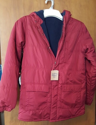 NWT Land's End Reversible Jacket Puffer Style/Fleece Hooded Zipper Coat Youth L - Picture 1 of 9