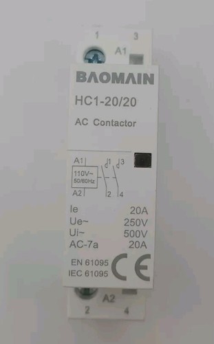 Modular Contactor HC1-20/20 110V 20A 2 Pole 2NO Universal Circuit Control  - Picture 2 of 4