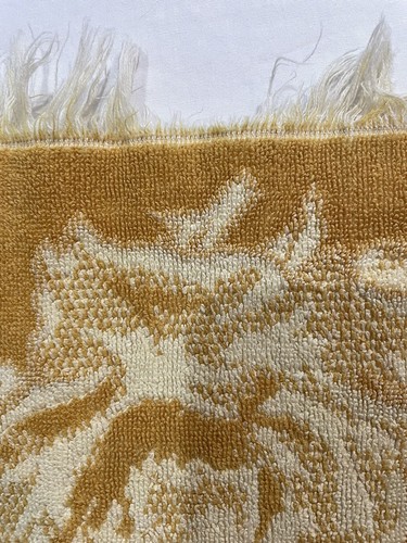 Vintage MCM Fieldcrest Floral Fransen Badetuch Set USA Cremeweiß Butterscotch - Bild 4 von 22