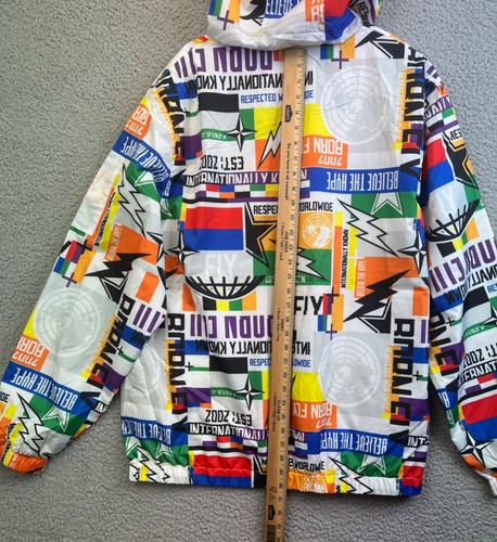Born Fly Mens Multicolor Carnival Hooded Windbreaker Jacket Sz 2XL XXL BRAND NEW - Picture 13 of 14