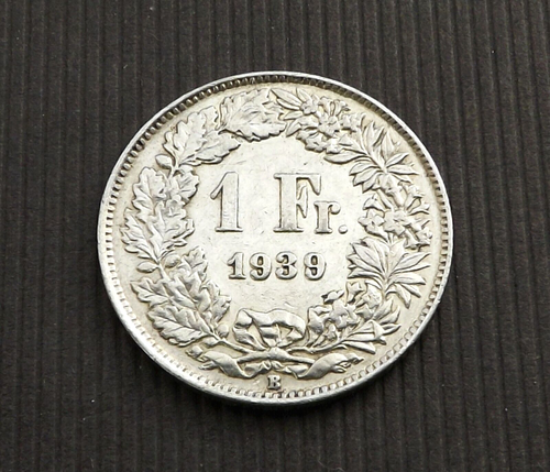 Switzerland 1939-B 1 Franc Silver VF CA152