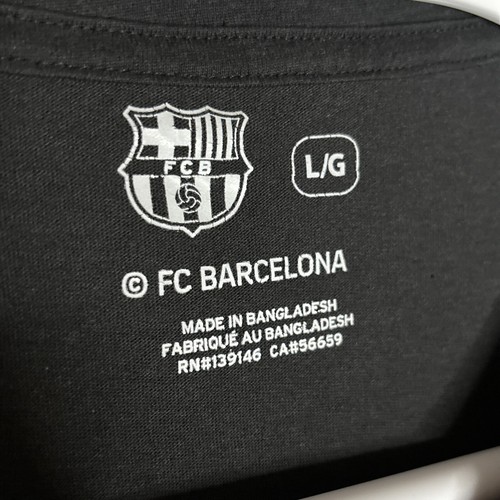 FC Barcelona Barca T-Shirt Adult Large Black Long Sleeve FCB - Picture 2 of 3