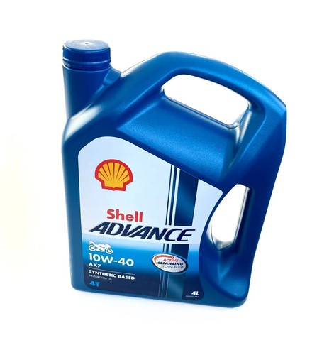 Shell Advance AX7 10W-40 10W40 4T Four Stroke Motorcycle Engine Oil 4 Litres 4L - Picture 5 of 9