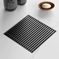 6 Inch Square Shower Drain with Removable Wedge Wire Pattern Grate,... Fast Ship