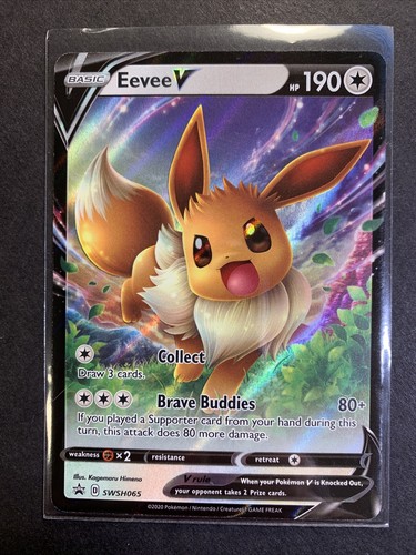 Eevee V SWSH065 Pokemon TCG Black Star Promo Full Art Ultra Rare NM/MINT