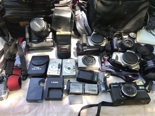 Lot of Cameras Digital & Film, Lenses & Accessories UNTESTED  AS IS PARTS ONLY - Zdjęcie 1 z 24