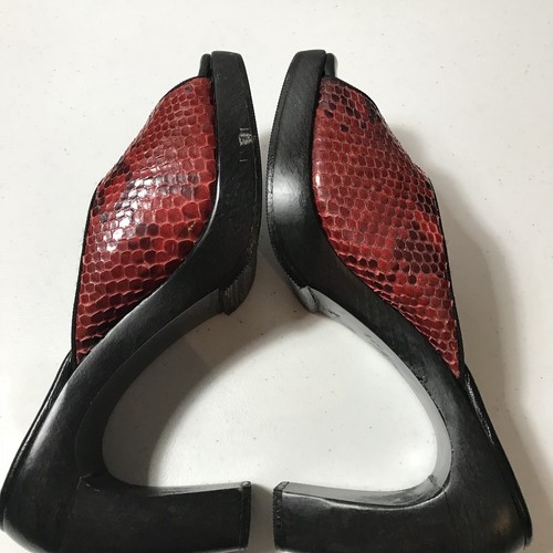Valentino 8 38 schoenen slangenhuid By Fortuna Italië F gemaakt Muilezels in hielglijbanen Rode qTfE8C