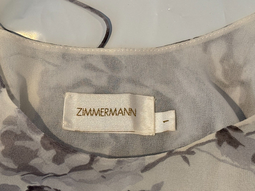 Zimmermann Floral Belted Asymmetrical Silk Dress Womens 1 Au 10 us 6 Sleeveless - Picture 5 of 7
