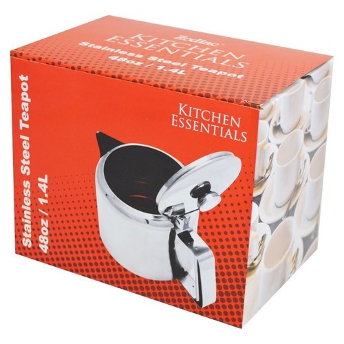 Large Teapot Catering Stainless Steel Restaurant Tea Pot 48oz 1.4L 2.4pt - Picture 2 of 2