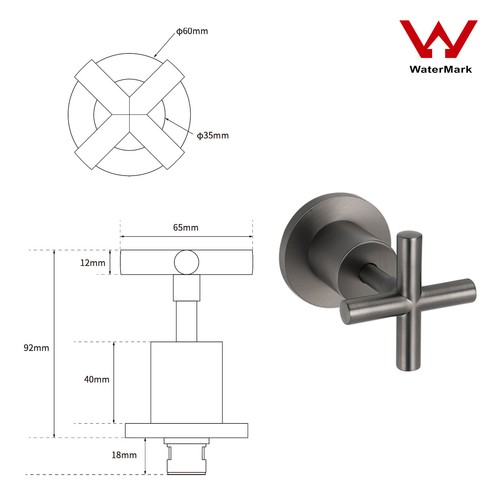 KYLINS Watermark Shower Twin Taps Mixer Tap Brushed Gold/Black/Gun Metal/Nickel - Picture 203 of 216