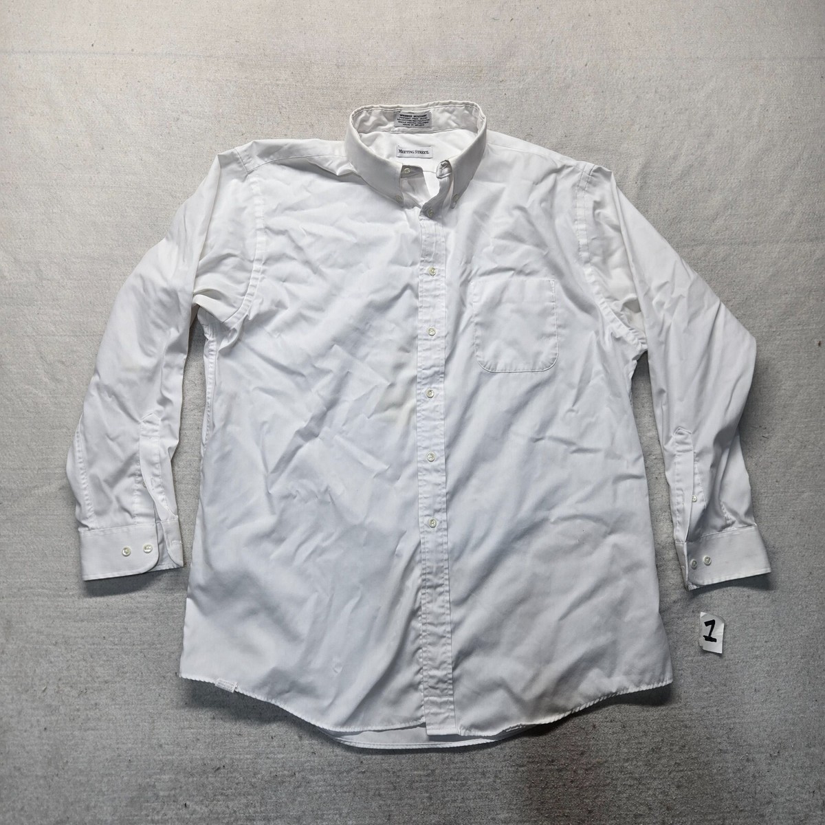 meeting street dress shirts Vintage Meeting Street Shirt Adult Men 15.5 32/33 Button-Down Green Long Sleeve Solid Cotton Blend Dress Shirt Mens