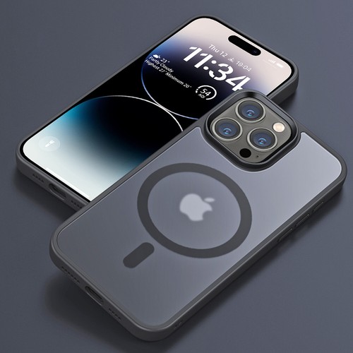 For iPhone 16 15 Pro Max 14 13 12 11 Frosted Back Case Mag Safe Shockproof Cover - Bild 26 von 53