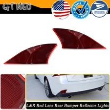 2PCS Red Lens Rear Bumper Reflector Lights For 2014-2020 Lexus IS250 IS350 IS-F