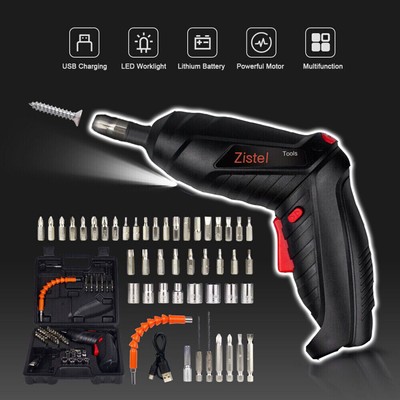 48in1 Cordless Electric Screwdriver Rechargeable Drill Driver Power Tool Bit Set