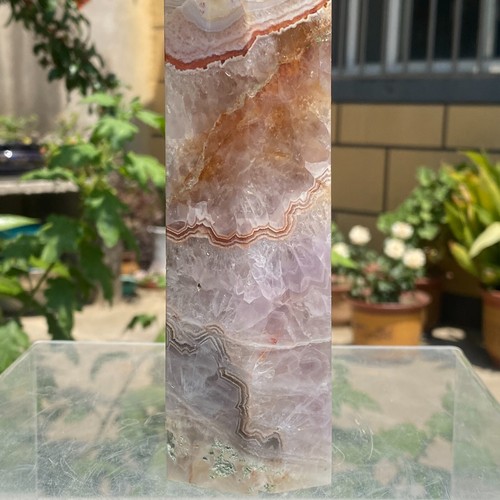 998g Natural Rare Amethyst Lace Agate Tower Quartz Crystal Reiki Healing - Picture 14 of 17