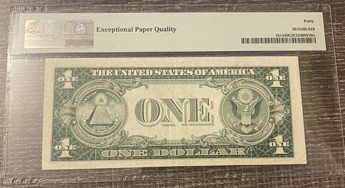 AVC- 1935-E $1 SILVER CERTIFICATE FR.1614 “BOARD BREAK ERROR” PMG XF40 EPQ - Picture 2 of 2