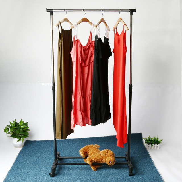 Metal Hanging Clothes Garment Rail Shoe Rack Display Hat Stand Shelf Rolling USA