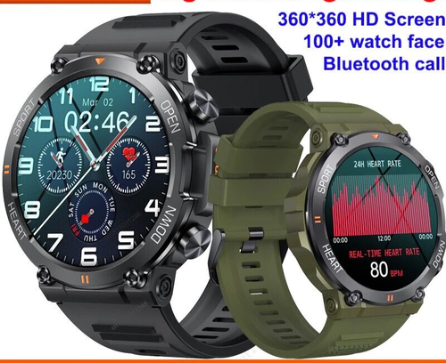 Smartwatch Wojskowy HD Długa żywotność baterii Wykonuj połączenia Fitness Tracker Tętno - Zdjęcie 3 z 11