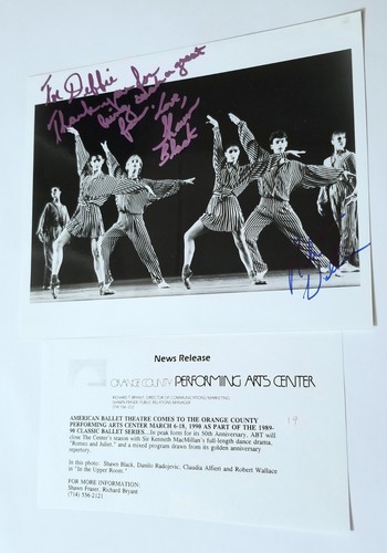 American Ballet Theater 1990 firmado 8x10 negro blanco prensa foto baile de colección - Imagen 14 de 24
