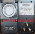 24 Hour Mechanical Plug In Timer Switch Analogue 3 Pin Time Clock Socket x 2