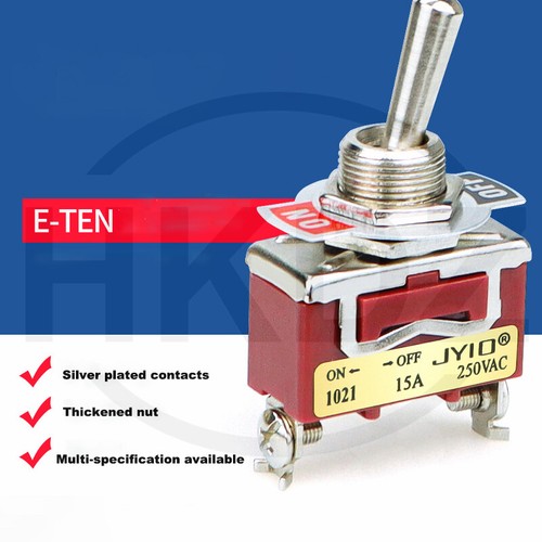 Toggle Switch 250VAC 15A SPST SPDT DPST DPDT Metal Flick Switch On/Off Dashboard - Picture 2 of 35