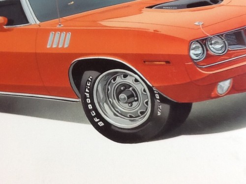 1971 Plymouth 'Cuda 440+6 Mopar Art -11 x 14 stampa e cornice - Foto 7 di 11