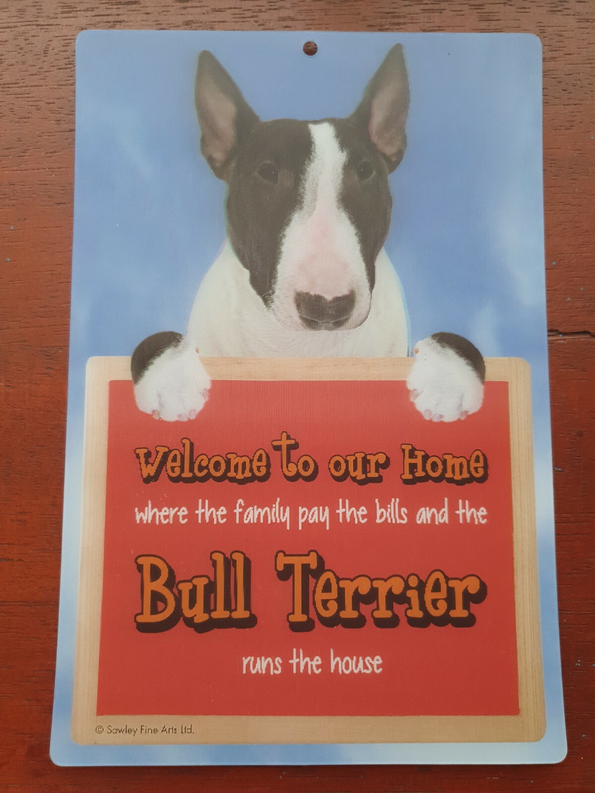 ENGLISH BULL TERRIER dog sign Welcome to our Home sign funny signs dogs novelty