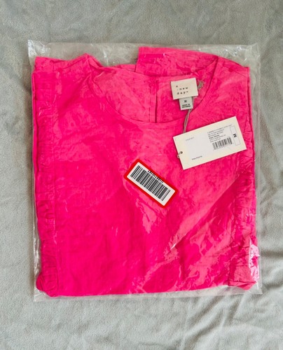 Camiseta sin mangas con volantes para mujer - un nuevo día rosa M - Imagen 3 de 3