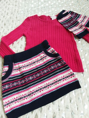 Savannah girls knitted outfit sweater top skirt leg warmers sz 5 - Picture 3 of 6