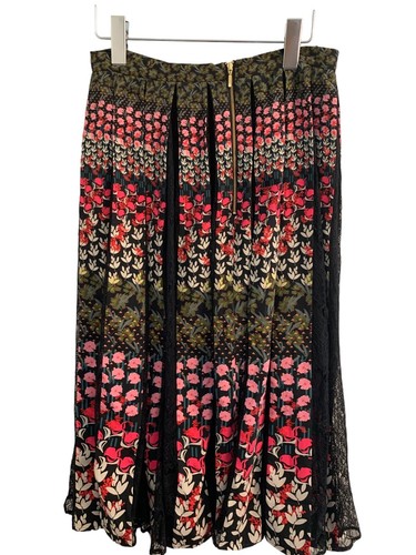 Saloni Petra Midi-A-Linienrock Spitze abgesetzt Plissee Blumen Größe 6 UVP 650 $ - Bild 12 von 24
