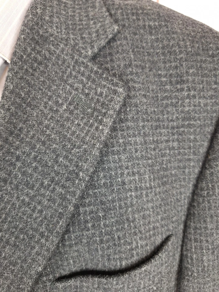 Chaqueta Abrigo Deportivo Barrington Para Hombre 44R Gris Cuadros Lana Camello Mezcla Foto 2 de 4