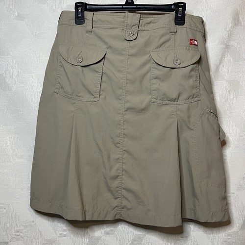 The North Face Women's Sz 12 Khaki Pleated A-Line Casual Outdoor Skirt Pockets - Picture 4 of 8