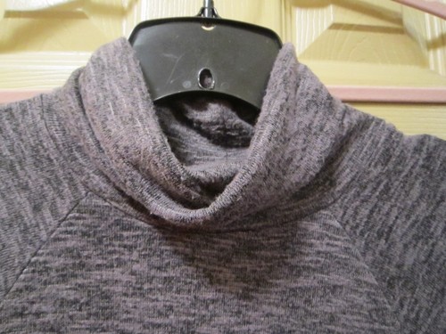 SZ SP BOBEAU PETITE BLACK PURPLE GRAY SWEATER MINI DRESS, RAYON POLY BLEND, GUC - Picture 3 of 8